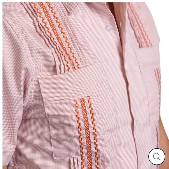 NWT San Cristobal Classic Guayabera, Burnt Orange, XL - Picture 4 of 14